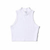 Summer Black Women Fashion Crop Top High Neck White Sleeveless Tank Tops 5 Colors - MAGUSTA BEAUTY