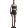 Summer New Solid Color Lace Up Tracksuits Women Sleeveless Backless Tube And Shorts Two Piece Sets Casual 2pcs Outfits - MAGUSTA BEAUTY