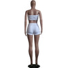 Summer New Solid Color Lace Up Tracksuits Women Sleeveless Backless Tube And Shorts Two Piece Sets Casual 2pcs Outfits - MAGUSTA BEAUTY