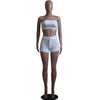 Summer New Solid Color Lace Up Tracksuits Women Sleeveless Backless Tube And Shorts Two Piece Sets Casual 2pcs Outfits - MAGUSTA BEAUTY
