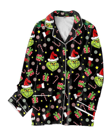 Unisex Christmas Tree Pattern Long - Sleeve Pajama Set Fashionable 3D Print Casual Y2K Style 2025 Collection Comfortable Sleepwear - MAGUSTA BEAUTY