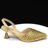 Venus Chan Pointed Toe Heels for Women 2023 Elegant Party Wine Color Full Diamond Pumps Italian Shoes and Bags Matching Set - MAGUSTA BEAUTY