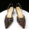 Venus Chan Pointed Toe Heels for Women 2023 Elegant Party Wine Color Full Diamond Pumps Italian Shoes and Bags Matching Set - MAGUSTA BEAUTY