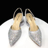 Venus Chan Pointed Toe Heels for Women 2023 Elegant Party Wine Color Full Diamond Pumps Italian Shoes and Bags Matching Set - MAGUSTA BEAUTY