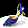 Venus Chan Pointed Toe Heels for Women 2023 Elegant Party Wine Color Full Diamond Pumps Italian Shoes and Bags Matching Set - MAGUSTA BEAUTY