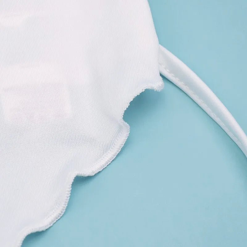 White Sleeveless Sexy Halter Rhombus Crop Tops For Women Rave Festival Backless Lacing Cropped Tops Summer Unpadded Camisole - MAGUSTA BEAUTY