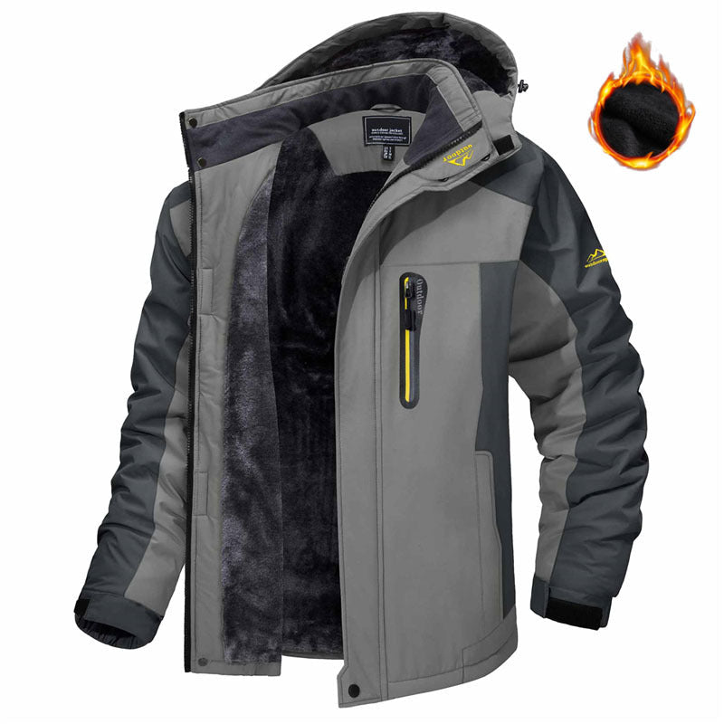 Winter Hooded Jacket Fashion Casual Warm Fleece Coat Windproof Rainproof Parka Windbreaker Men's Top - MAGUSTA BEAUTY