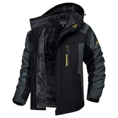 Winter Hooded Jacket Fashion Casual Warm Fleece Coat Windproof Rainproof Parka Windbreaker Men's Top - MAGUSTA BEAUTY