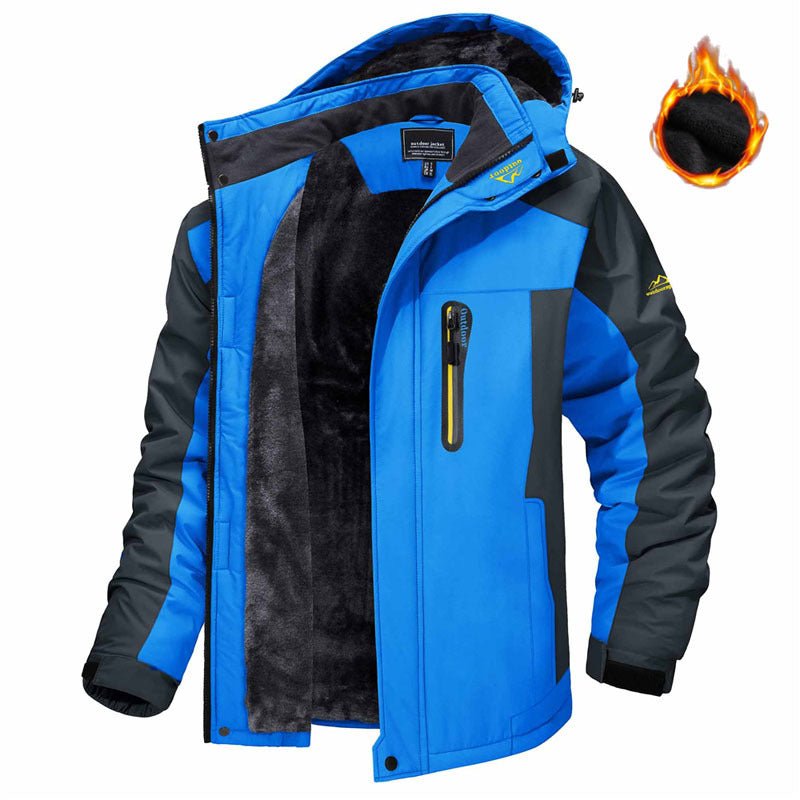 Winter Hooded Jacket Fashion Casual Warm Fleece Coat Windproof Rainproof Parka Windbreaker Men's Top - MAGUSTA BEAUTY