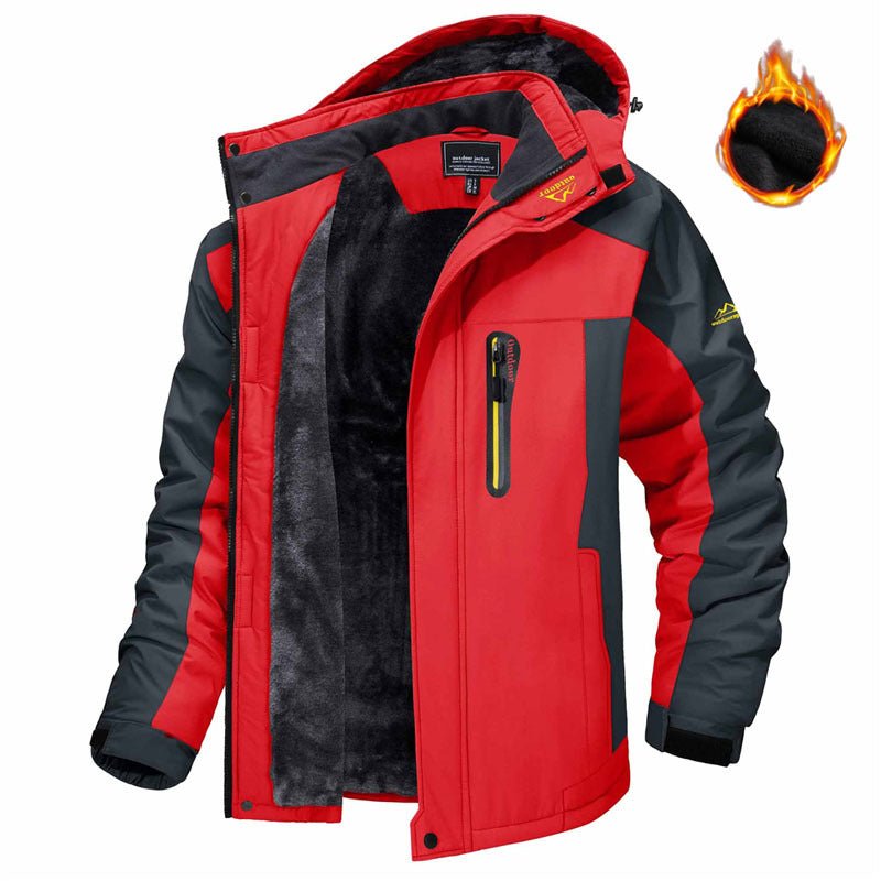 Winter Hooded Jacket Fashion Casual Warm Fleece Coat Windproof Rainproof Parka Windbreaker Men's Top - MAGUSTA BEAUTY