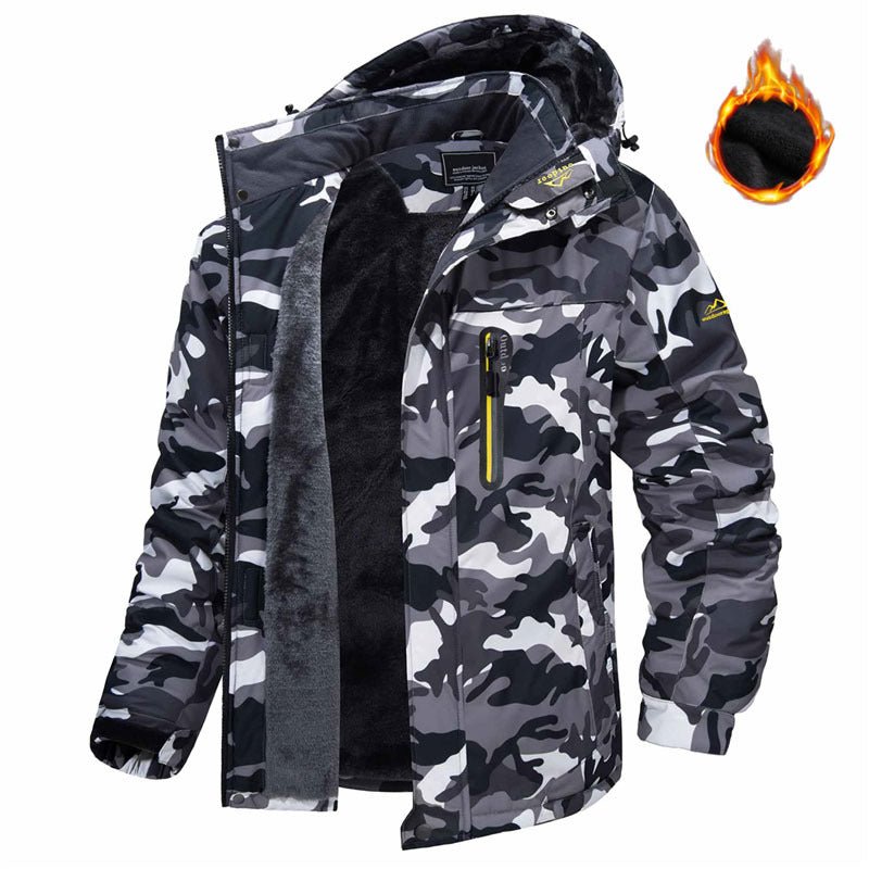 Winter Hooded Jacket Fashion Casual Warm Fleece Coat Windproof Rainproof Parka Windbreaker Men's Top - MAGUSTA BEAUTY