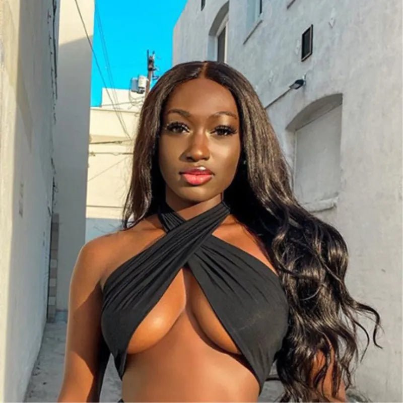 Women Corset Summer Cross Tank Top Sexy Solid White Halter Hollow Buckle Neck Crop Top High Street Wear 2024 Fashion Y2k Clothes - MAGUSTA BEAUTY