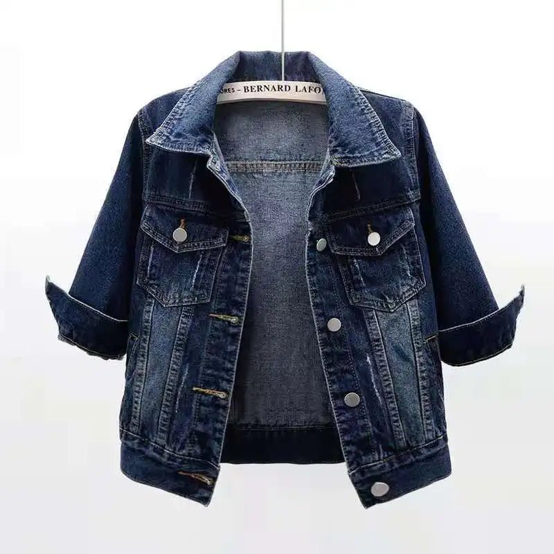 Women Denim Jacket Spring Autumn Short Coat Pink Jean Jackets Casual Tops Purple Yellow Purple Blue Loose Tops Lady Outerwear - MAGUSTA BEAUTY