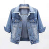Women Denim Jacket Spring Autumn Short Coat Pink Jean Jackets Casual Tops Purple Yellow Purple Blue Loose Tops Lady Outerwear - MAGUSTA BEAUTY