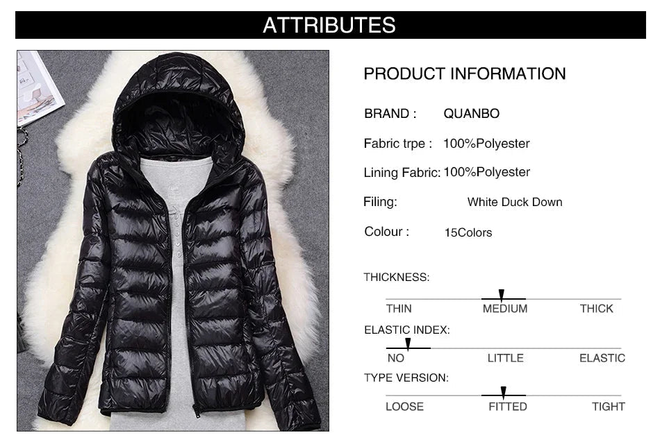 Women Puffer Jacket 15 Colors Plus Size 5XL 6XL 7XL 2025 New Spring Autumn Female Ultra Lightweight Packable Hooded Down Coats - MAGUSTA BEAUTY
