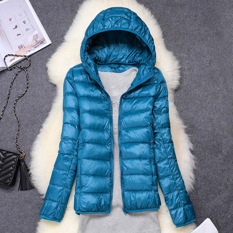Women Puffer Jacket 15 Colors Plus Size 5XL 6XL 7XL 2025 New Spring Autumn Female Ultra Lightweight Packable Hooded Down Coats - MAGUSTA BEAUTY