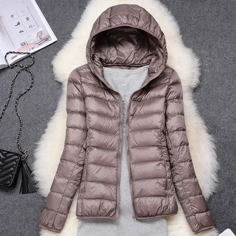 Women Puffer Jacket 15 Colors Plus Size 5XL 6XL 7XL 2025 New Spring Autumn Female Ultra Lightweight Packable Hooded Down Coats - MAGUSTA BEAUTY
