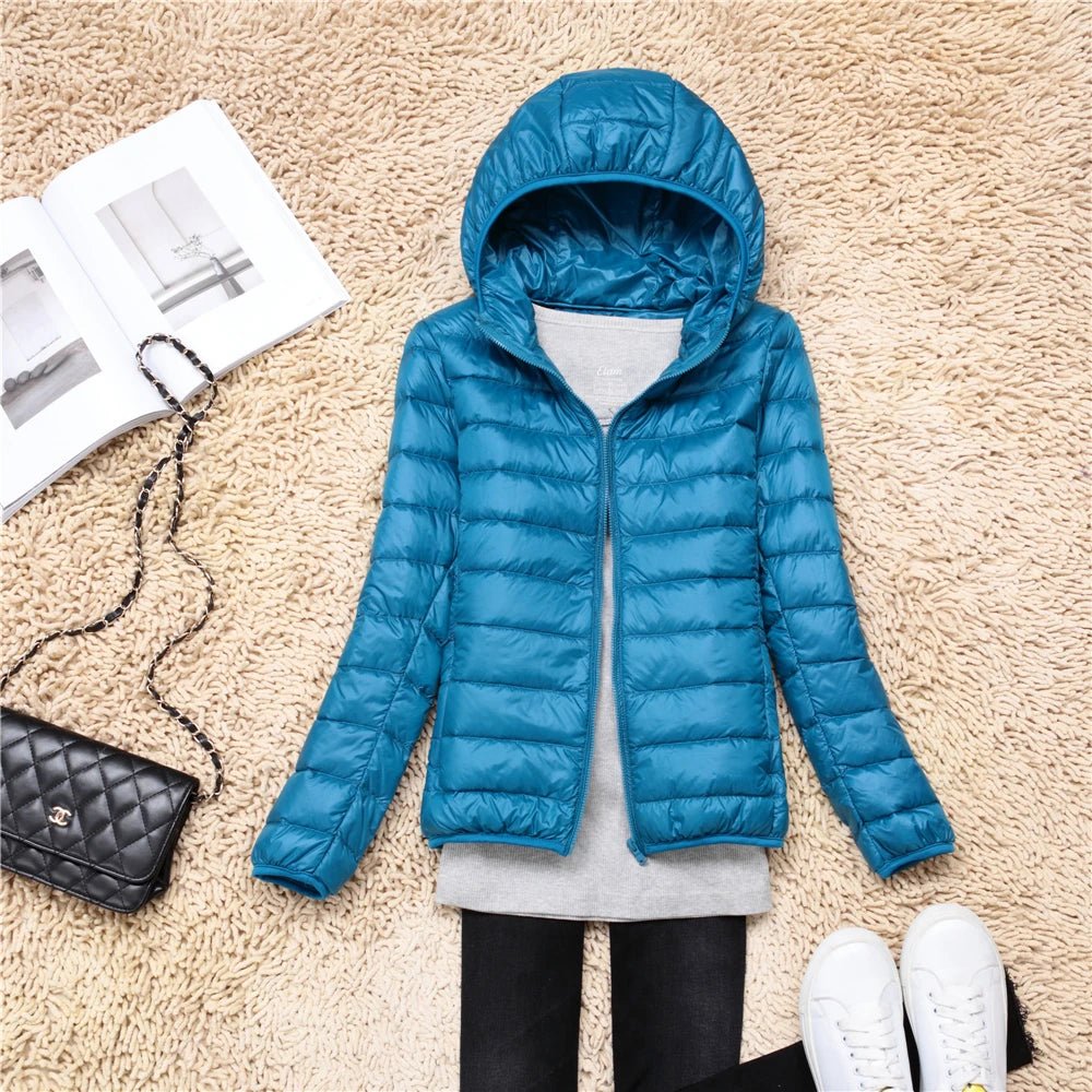 Women Puffer Jacket 15 Colors Plus Size 5XL 6XL 7XL 2025 New Spring Autumn Female Ultra Lightweight Packable Hooded Down Coats - MAGUSTA BEAUTY