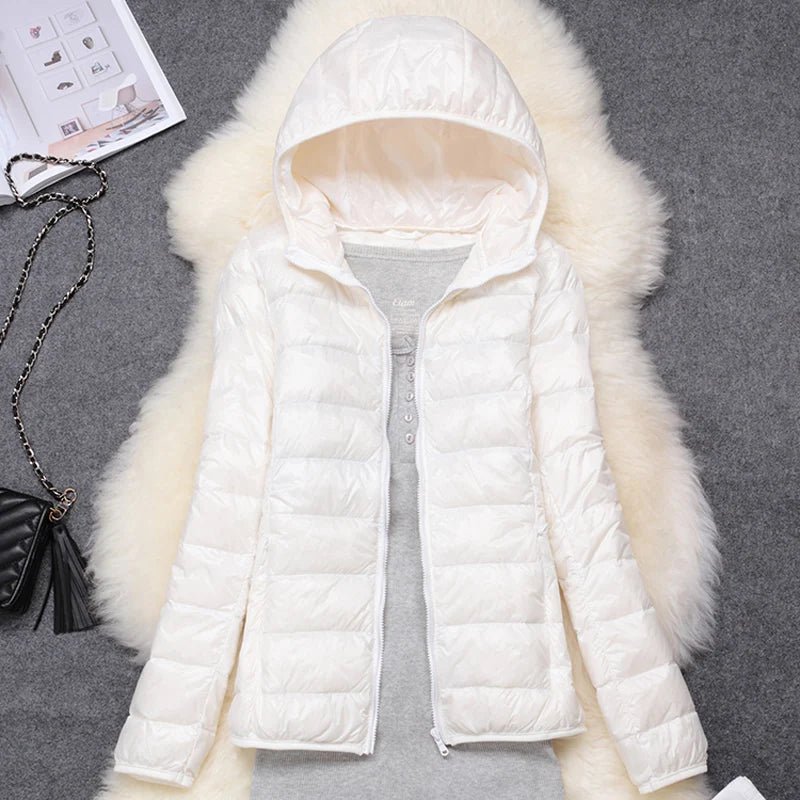 Women Puffer Jacket 15 Colors Plus Size 5XL 6XL 7XL 2025 New Spring Autumn Female Ultra Lightweight Packable Hooded Down Coats - MAGUSTA BEAUTY