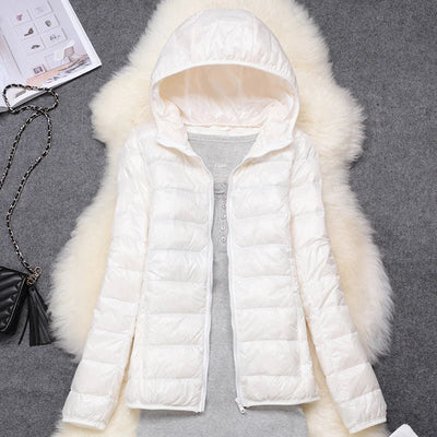 Women Puffer Jacket 15 Colors Plus Size 5XL 6XL 7XL 2025 New Spring Autumn Female Ultra Lightweight Packable Hooded Down Coats - MAGUSTA BEAUTY