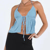 Women Sexy Halterneck Crop Tops Chic Summer Solid Color Bandage Open Front Backless Sleeveless Tank Tops for Club Streetwear Y2K - MAGUSTA BEAUTY