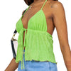 Women Sexy Halterneck Crop Tops Chic Summer Solid Color Bandage Open Front Backless Sleeveless Tank Tops for Club Streetwear Y2K - MAGUSTA BEAUTY