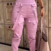 Women's Cargo Pants Casual Trousers 2026 Spring Autumn Solid Color Trend Street Pocket Design Cuff Suspenders Streetwear Women - MAGUSTA BEAUTY