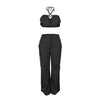 Women's Two - piece Solid Color Hanging Neck Hollow Top Sexy Perforated Slim Fit Pants Set 2026 Summer - MAGUSTA BEAUTY