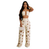 Women's Two - piece Solid Color Hanging Neck Hollow Top Sexy Perforated Slim Fit Pants Set 2026 Summer - MAGUSTA BEAUTY
