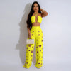 Women's Two - piece Solid Color Hanging Neck Hollow Top Sexy Perforated Slim Fit Pants Set 2026 Summer - MAGUSTA BEAUTY