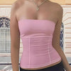 y2k Strapless Corset Tops Summer White Off Shoulder Tanks Women Sleeveless Tube Top Sexy Skinny Fit Bustier Clothes - MAGUSTA BEAUTY